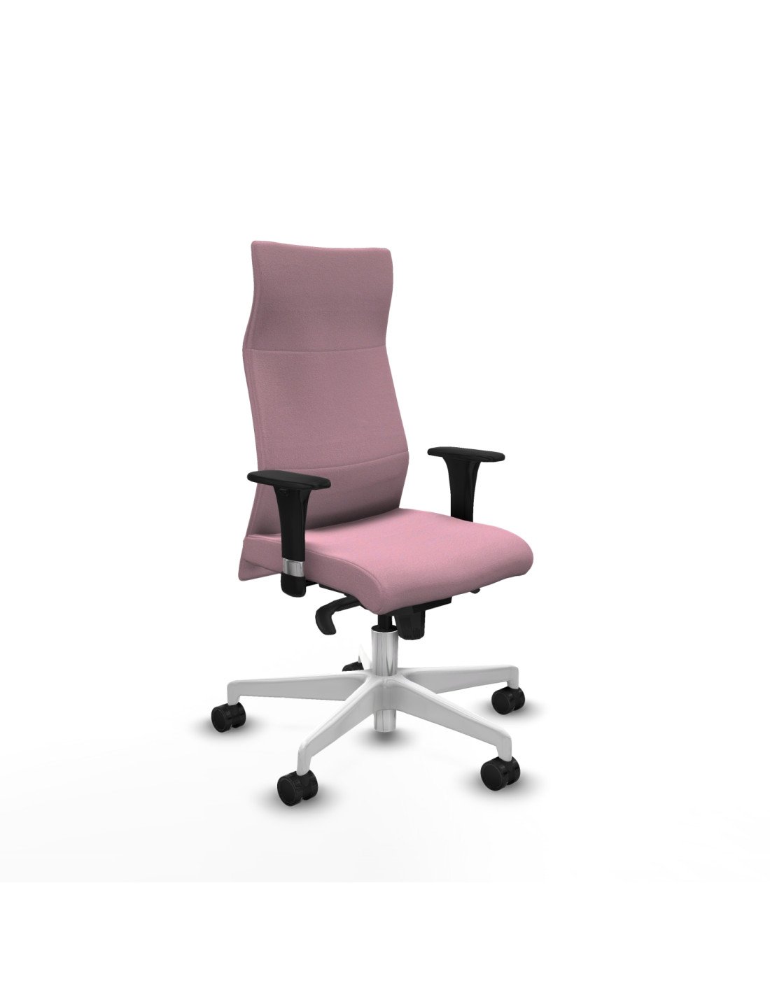 Piqueras y Crespo Albacete direcci?n sincro bali rosa brazos 1D cromados base blanca ruedas 65 nailon