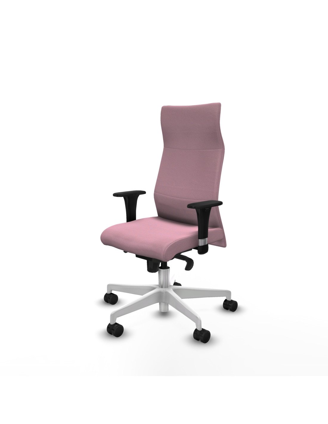 Piqueras y Crespo Albacete direcci?n sincro bali rosa brazos 1D cromados base blanca ruedas 65 nailon