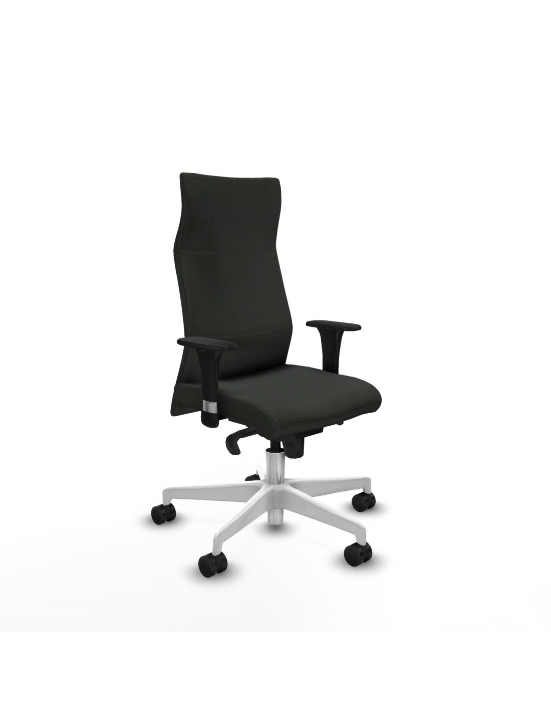 Piqueras y Crespo Albacete direcci?n sincro bali negro brazos 1D cromados base blanca ruedas 65 nailon