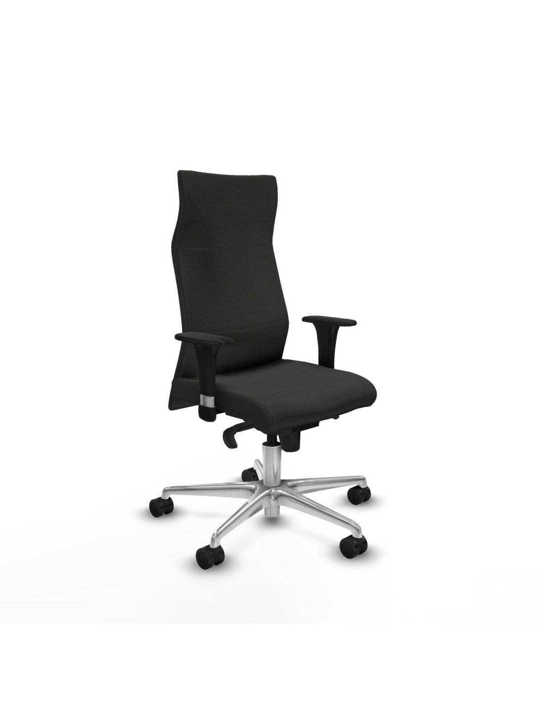 Piqueras y Crespo Albacete direcci?n sincro bali negro brazos 1D cromados base aluminio ruedas 65 nailon