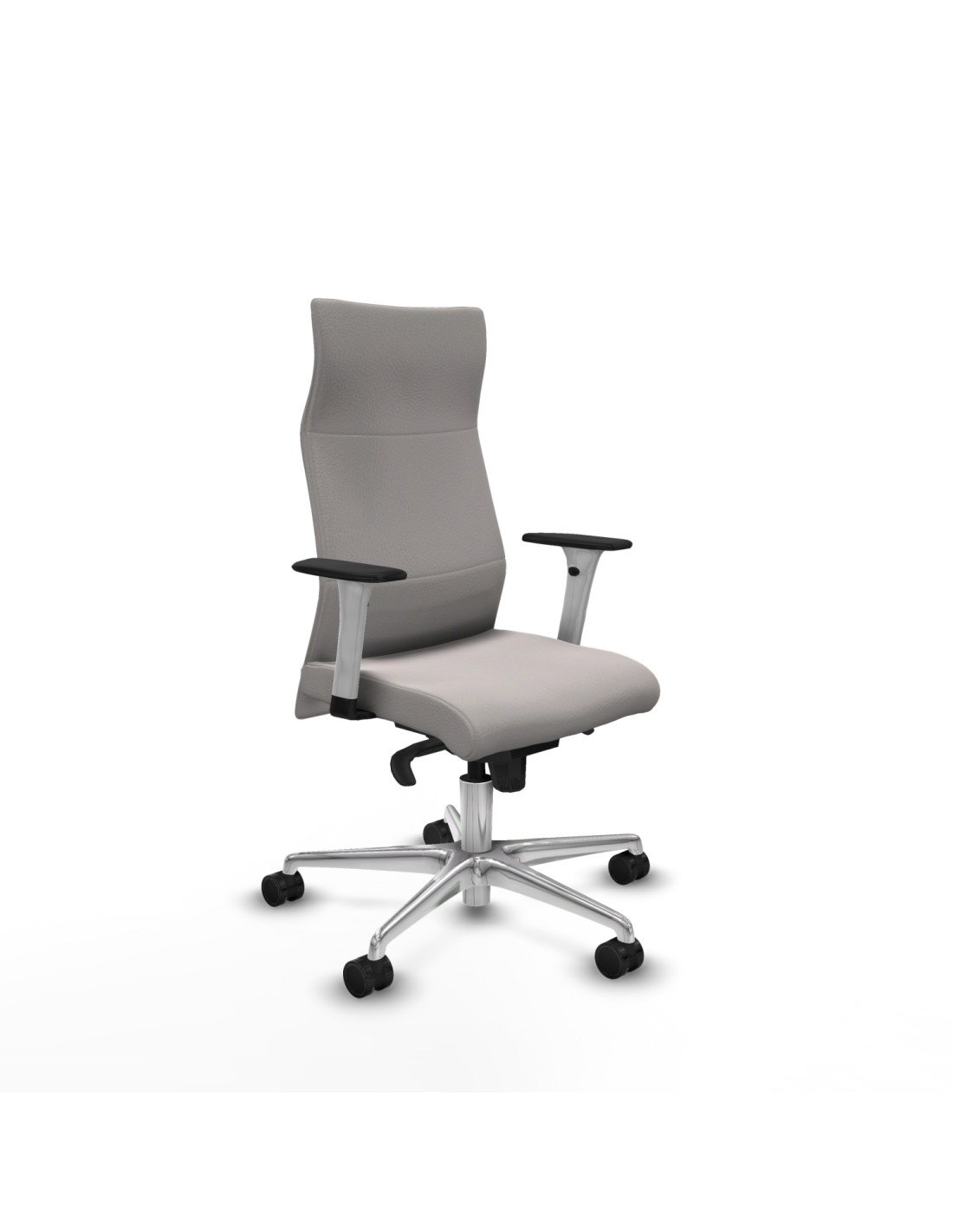 Piqueras y Crespo Albacete direcci?n sincro similpiel blanco brazos 1D blancos base aluminio ruedas 65 nailon