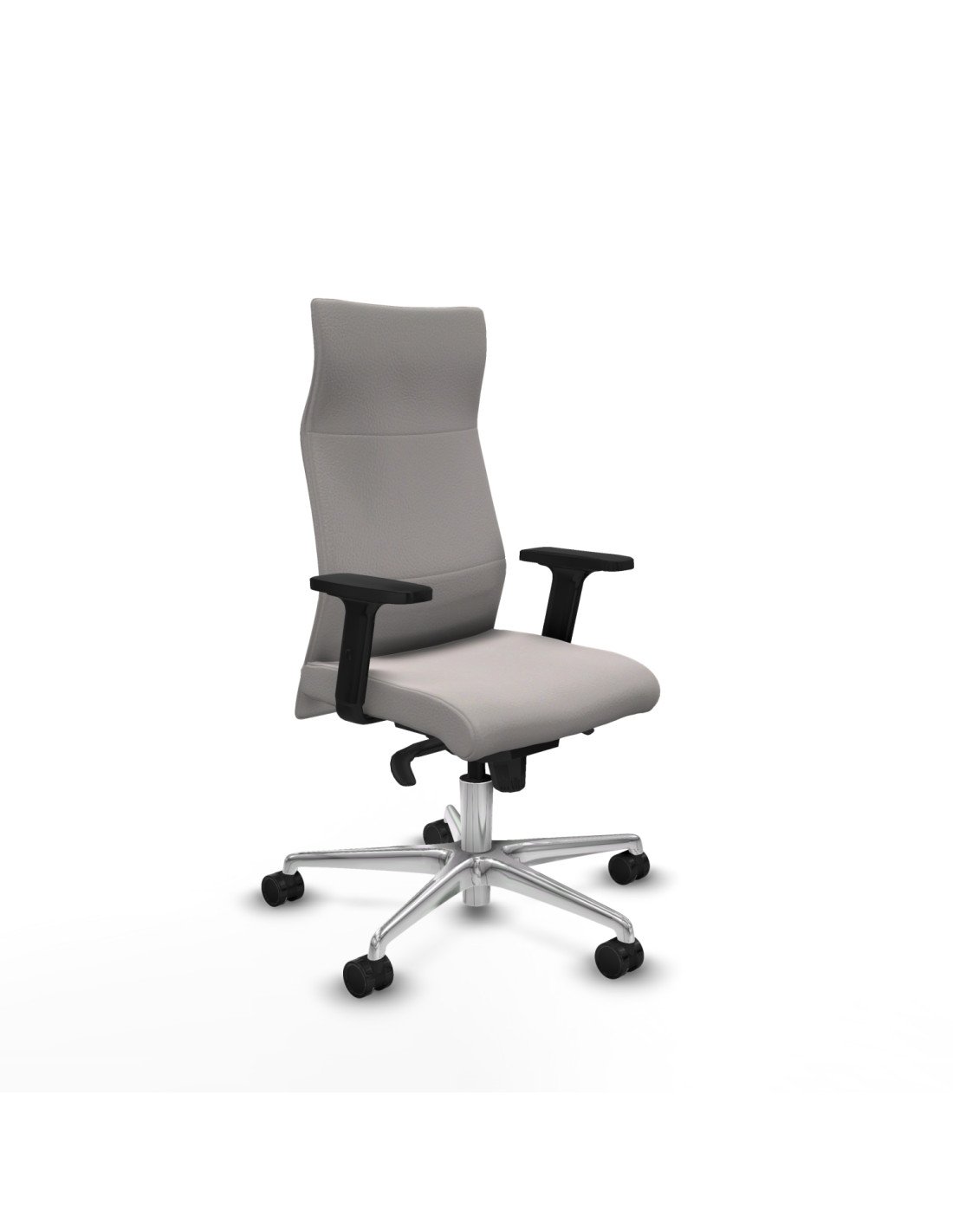 Piqueras y Crespo Albacete direcci?n sincro similpiel blanco brazos 2D base aluminio ruedas 65 nailon