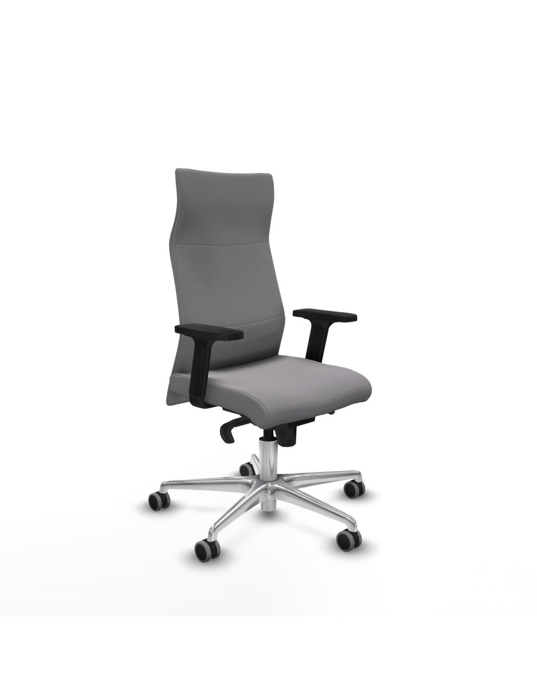 Piqueras y Crespo Albacete direcci?n sincro similpiel gris brazos 2D base aluminio ruedas 65 engomadas