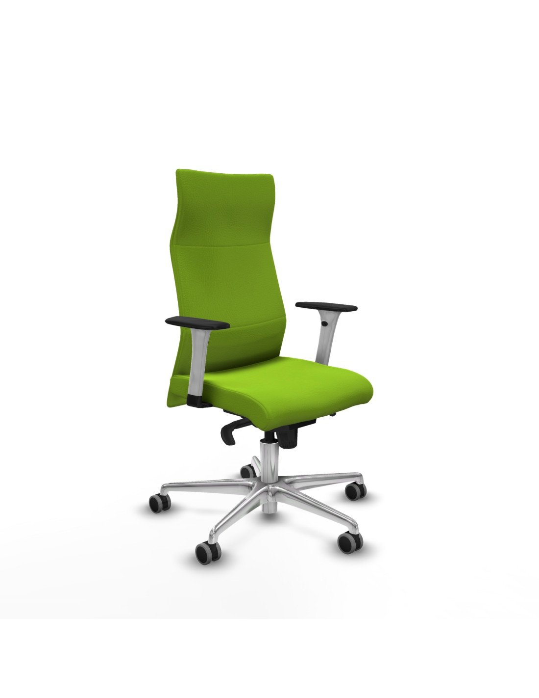 Piqueras y Crespo Albacete direcci?n sincro similpiel pistacho brazos 1D blancos base aluminio ruedas 65 engomadas