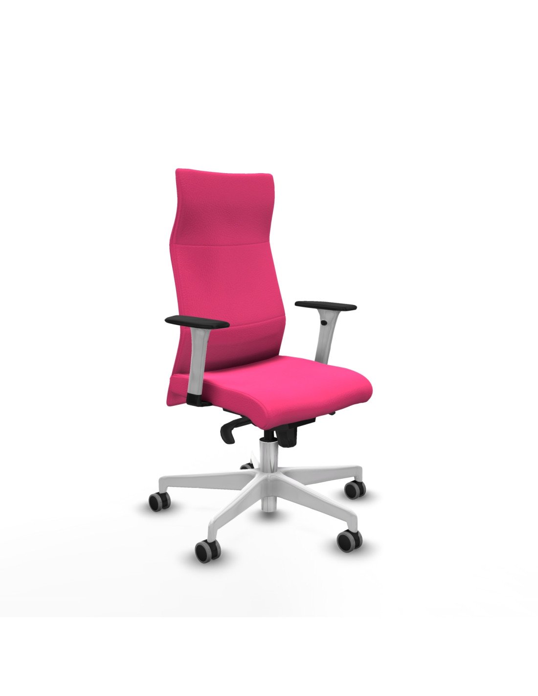 Piqueras y Crespo Albacete direcci?n sincro similpiel rosa brazos 1D blancos base blanca ruedas 65 engomadas