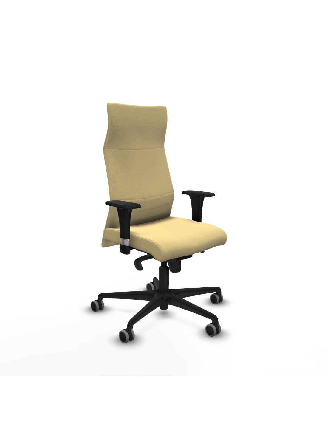 Piqueras y Crespo Albacete direcci?n sincro similpiel crema brazos 1D cromados base nailon ruedas 65 engomadas