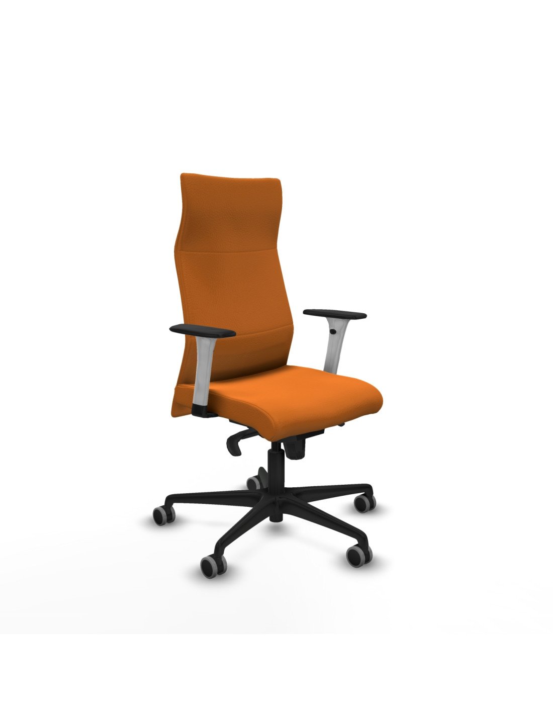 Piqueras y Crespo Albacete direcci?n sincro similpiel naranja brazos 1D blancos base nailon ruedas 65 engomadas