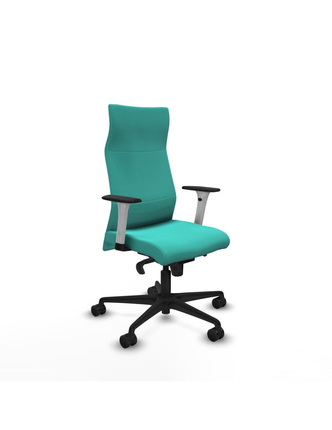 Piqueras y Crespo Albacete direcci?n sincro similpiel turquesa brazos 1D blancos base nailon ruedas 65 nailon