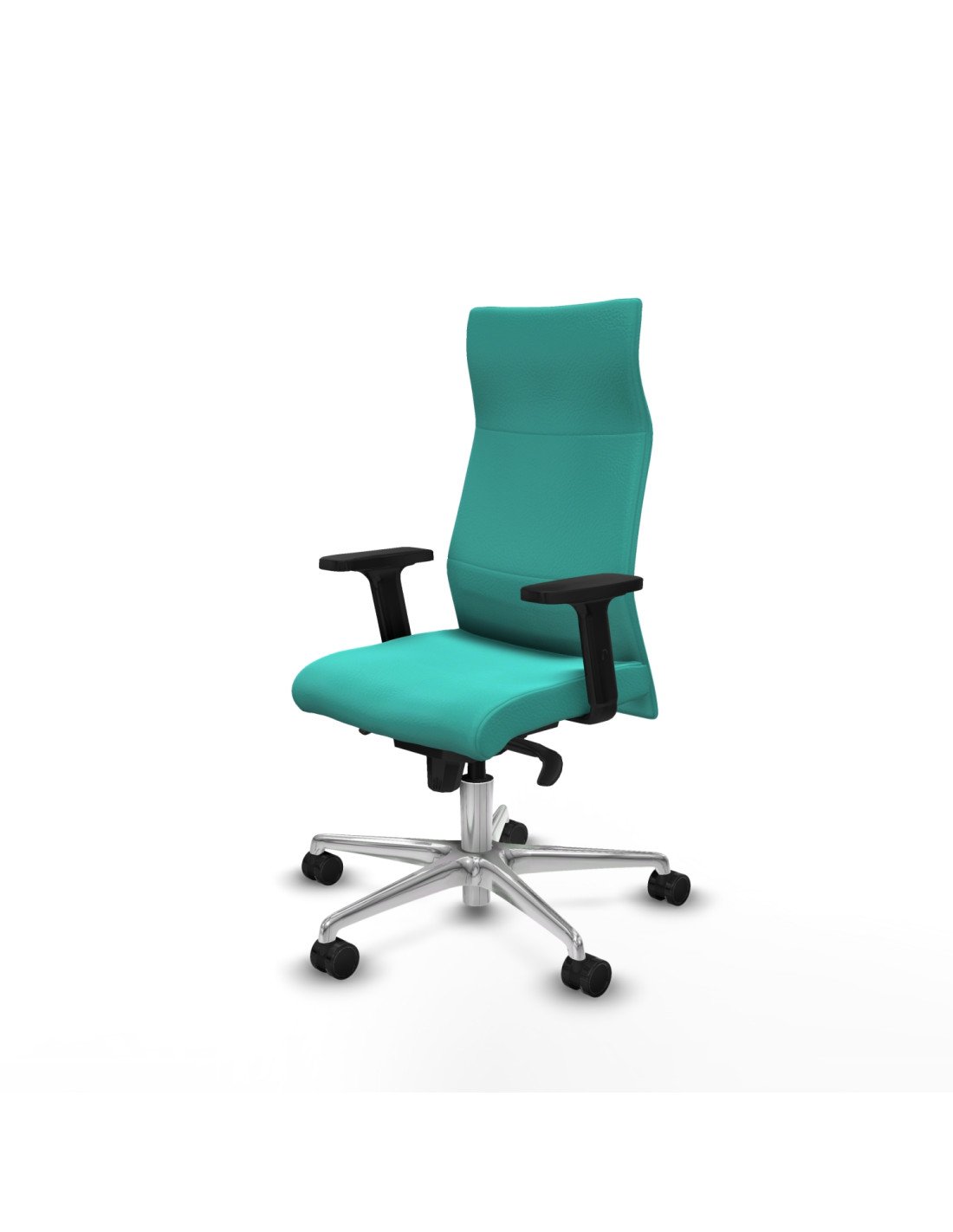 Piqueras y Crespo Albacete direcci?n sincro similpiel turquesa brazos 2D base aluminio ruedas 65 nailon