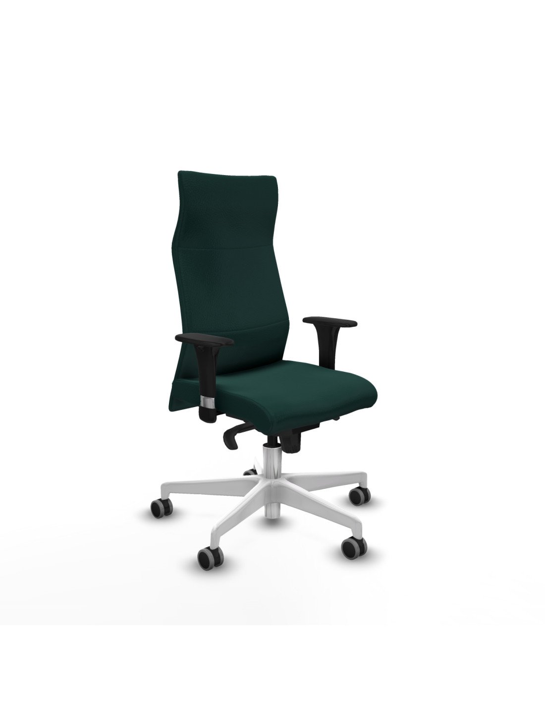 Piqueras y Crespo Albacete direcci?n sincro similpiel verde botella brazos 1D cromados base blanca ruedas 65 engomadas