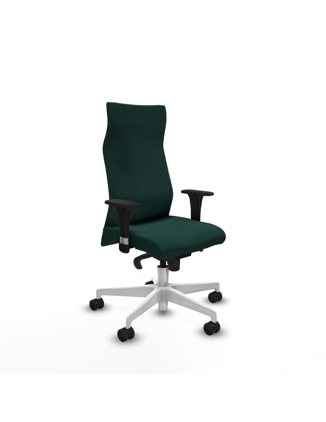 Piqueras y Crespo Albacete direcci?n sincro similpiel verde botella brazos 1D cromados base blanca ruedas 65 nailon