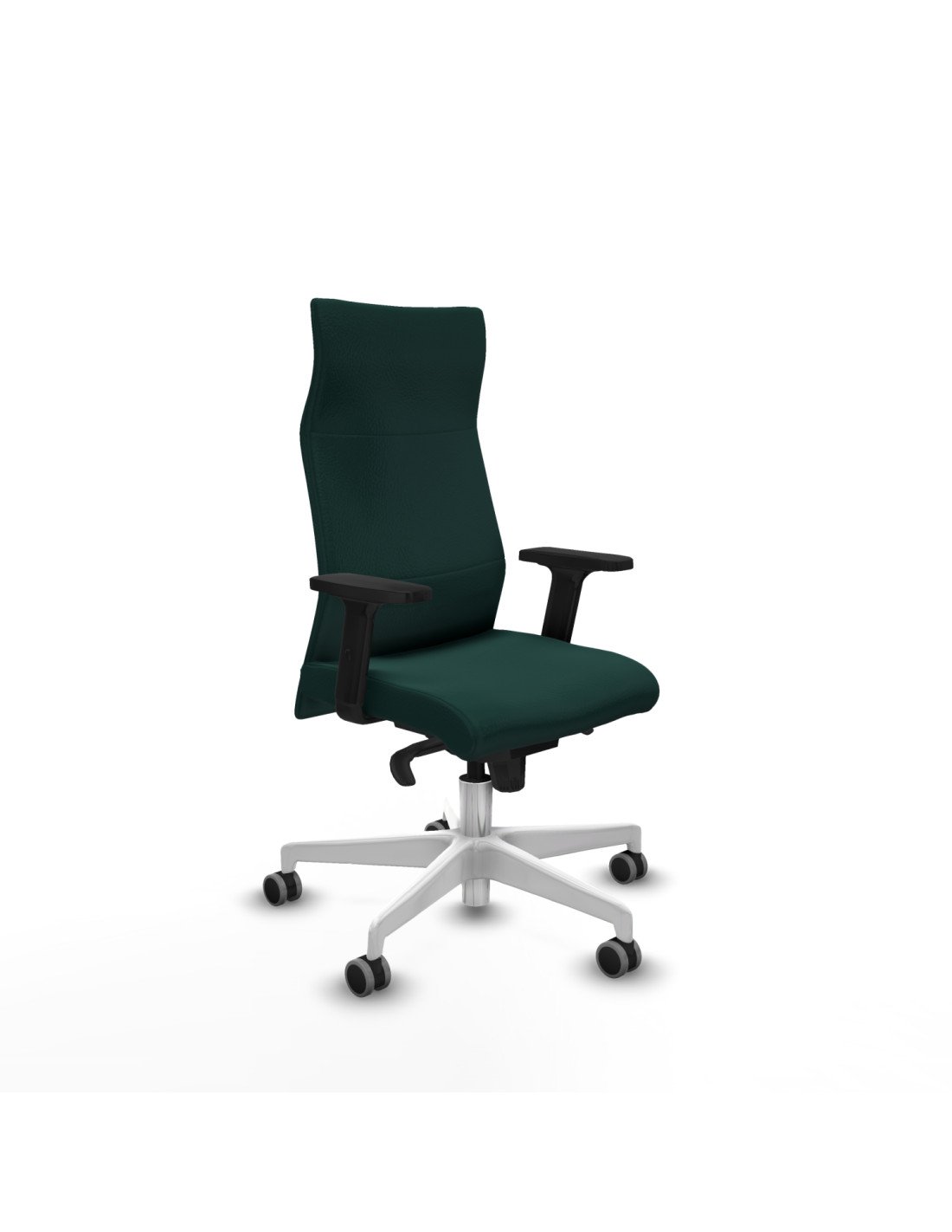 Piqueras y Crespo Albacete direcci?n sincro similpiel verde botella brazos 2D base blanca ruedas 65 engomadas