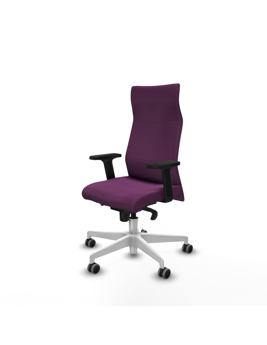 Piqueras y Crespo Albacete direcci?n sincro similpiel morado brazos 2D base blanca ruedas 65 engomadas