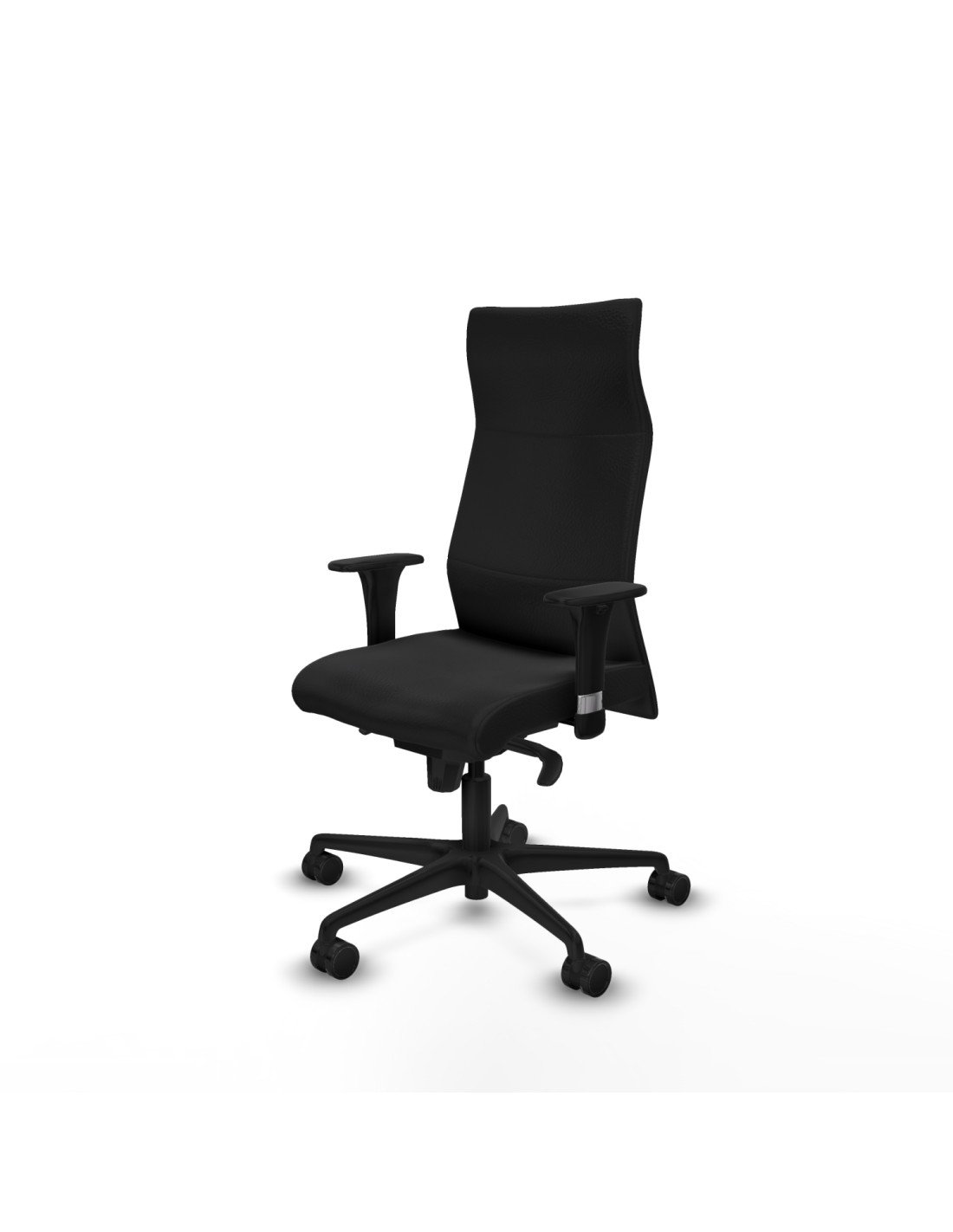 Piqueras y Crespo Albacete direcci?n sincro similpiel negro brazos 1D cromados base nailon ruedas 65 nailon