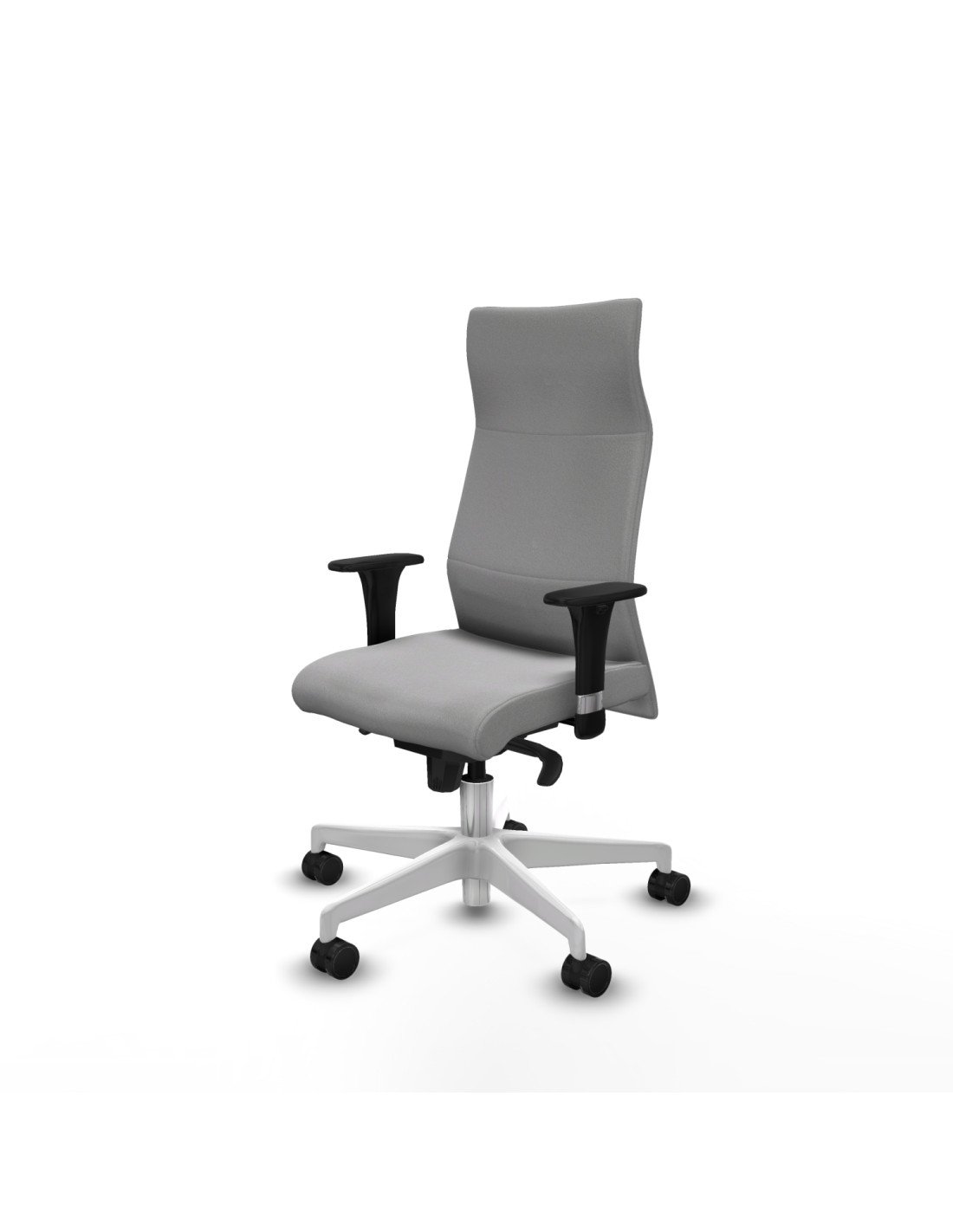 Piqueras y Crespo Albacete XL sincro bali gris claro brazos 1D base blanca ruedas 65 mm nailon