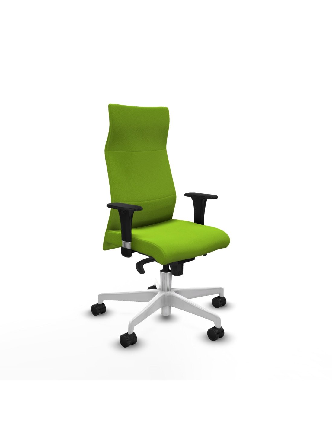 Piqueras y Crespo Albacete XL sincro similpiel pistacho brazos 1D base blanca ruedas 65 mm nailon