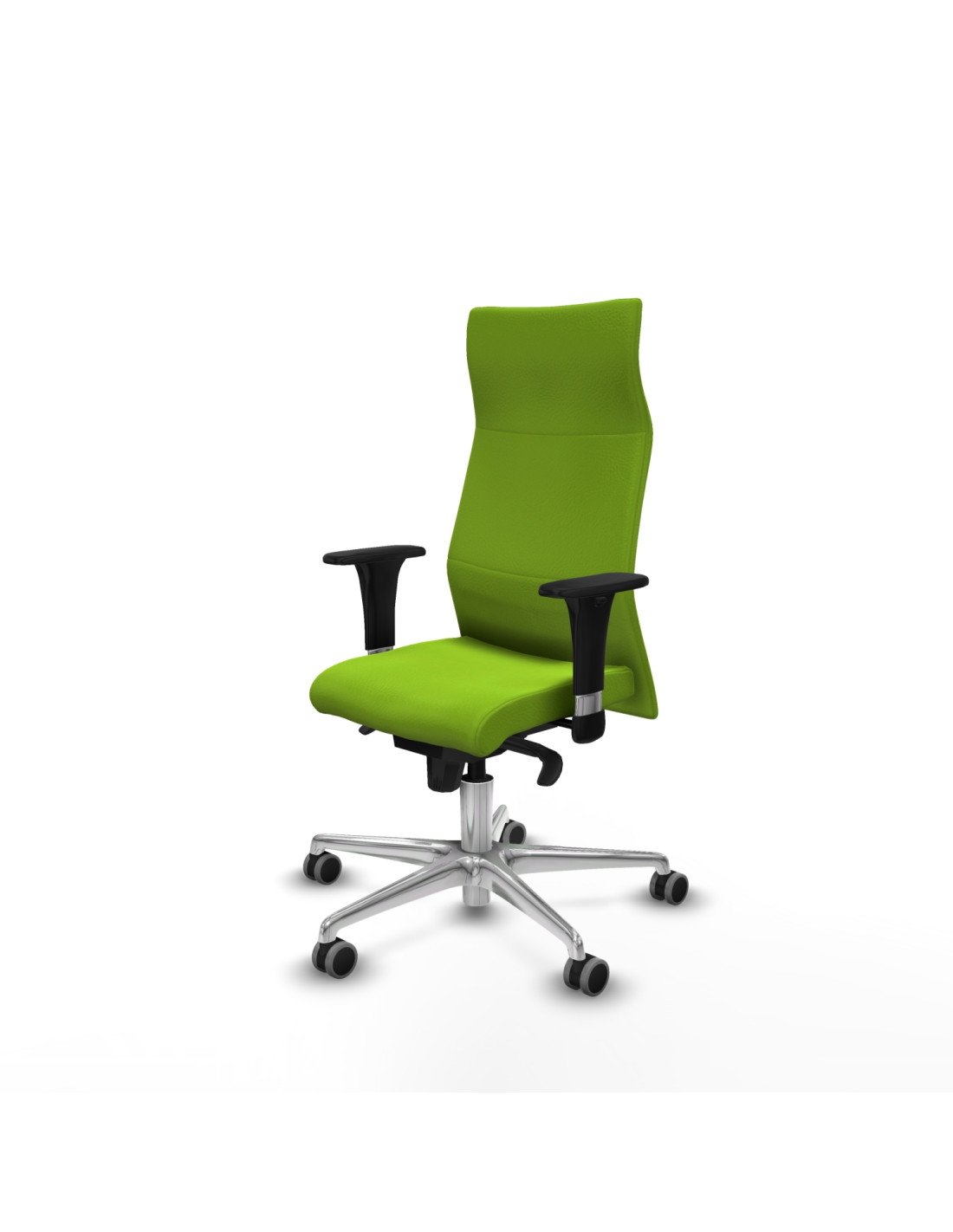 Piqueras y Crespo Albacete XL sincro similpiel pistacho brazos 1D base aluminio ruedas 65mm engomadas