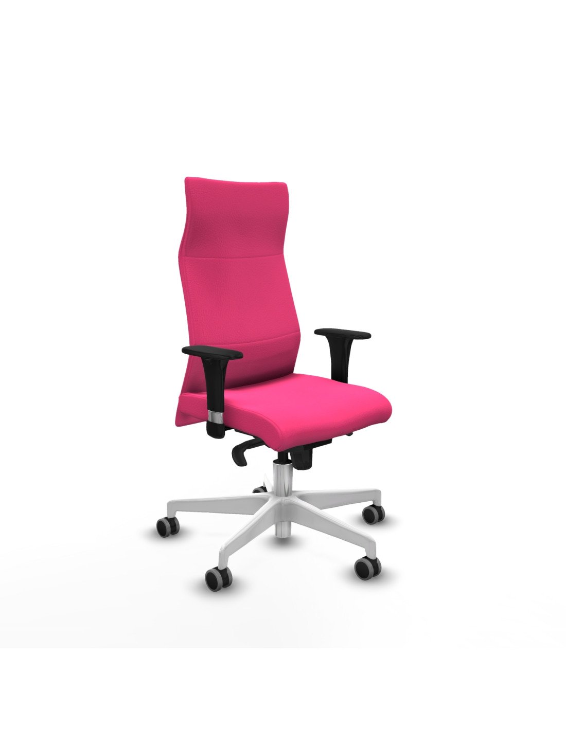 Piqueras y Crespo Albacete XL sincro similpiel rosa brazos 1D base blanca ruedas 65mm engomadas