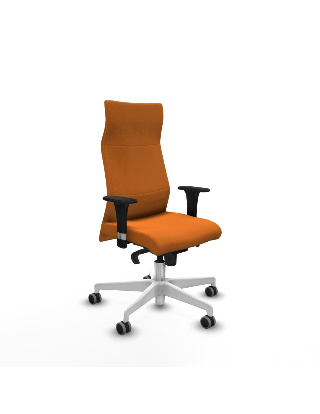 Piqueras y Crespo Albacete XL sincro similpiel naranja brazos 1D base blanca ruedas 65mm engomadas