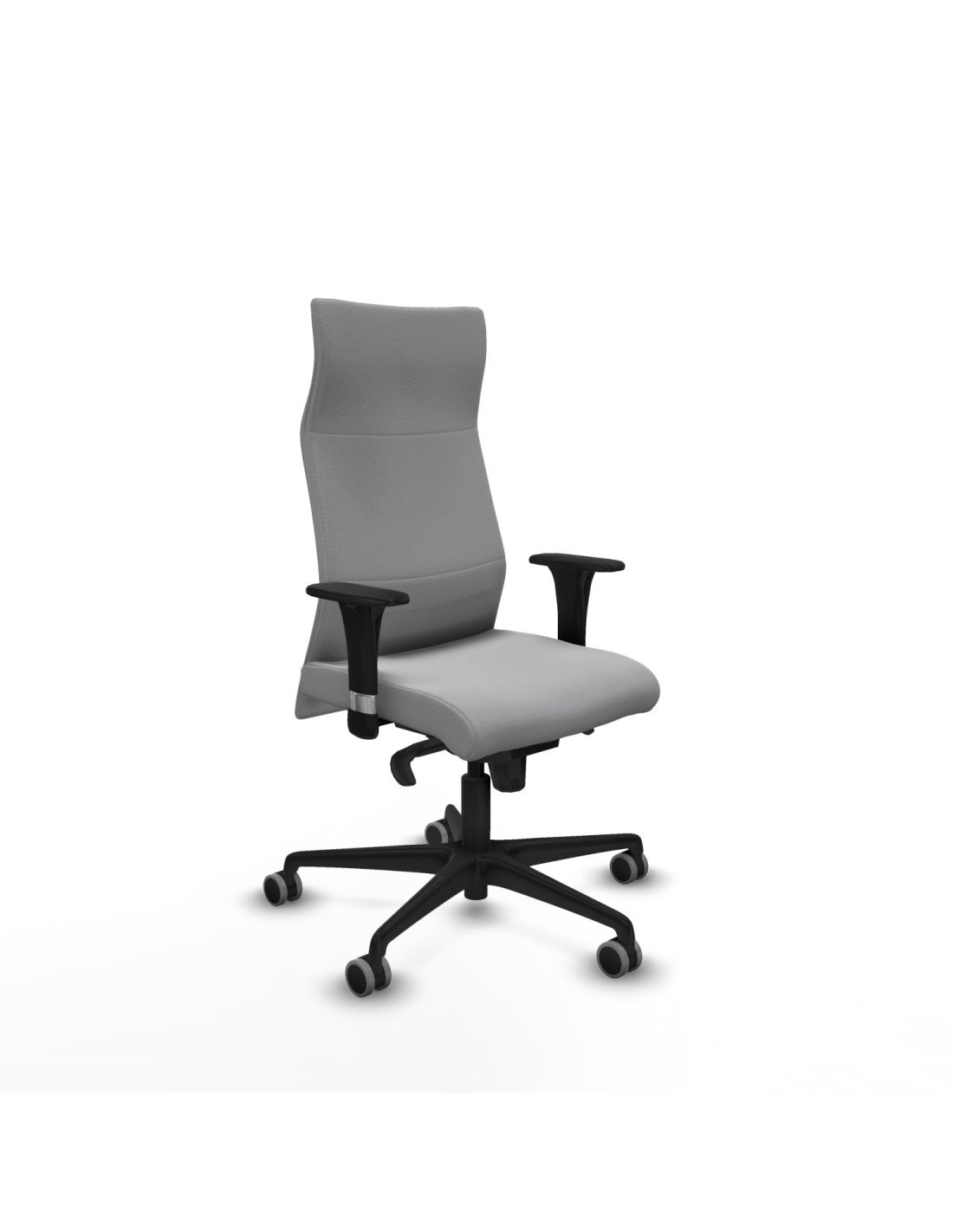 Piqueras y Crespo Albacete XL sincro similpiel gris claro brazos 1D base nailon ruedas 65mm engomadas