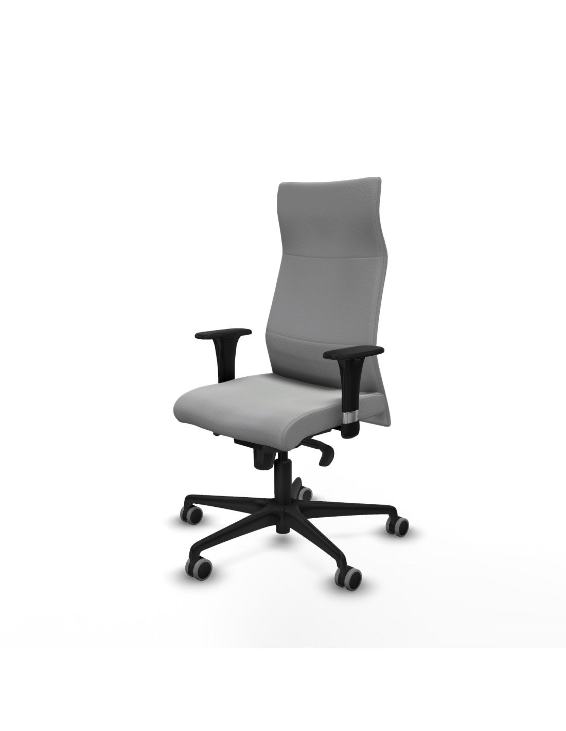 Piqueras y Crespo Albacete XL sincro similpiel gris claro brazos 1D base nailon ruedas 65mm engomadas