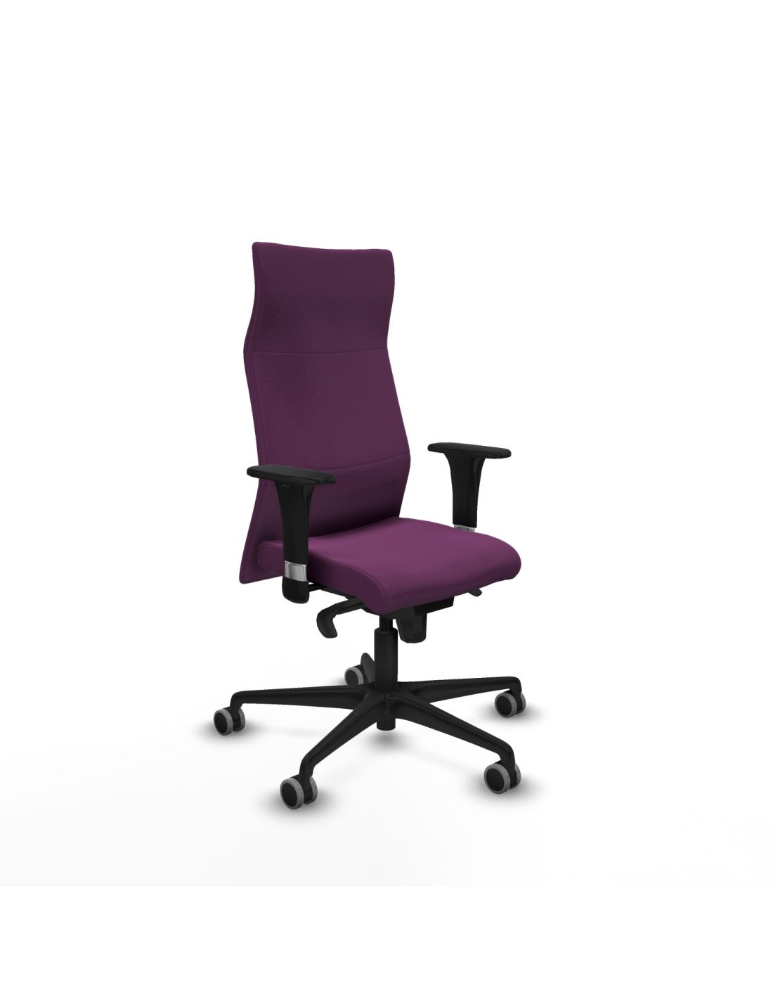 Piqueras y Crespo Albacete XL sincro similpiel morado brazos 1D base nailon ruedas 65mm engomadas