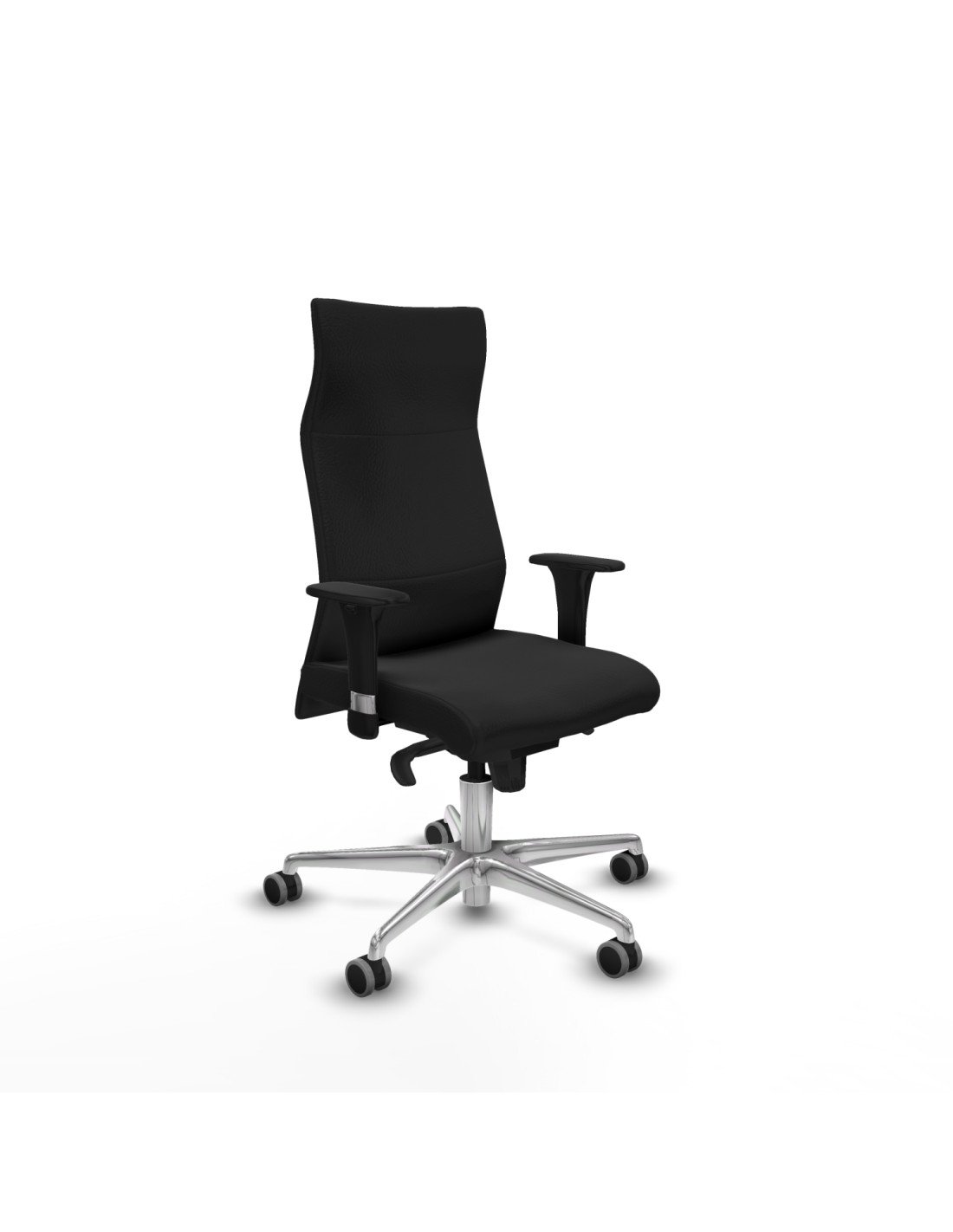 Piqueras y Crespo Albacete XL sincro similpiel negro brazos 1D base aluminio ruedas 65mm engomadas