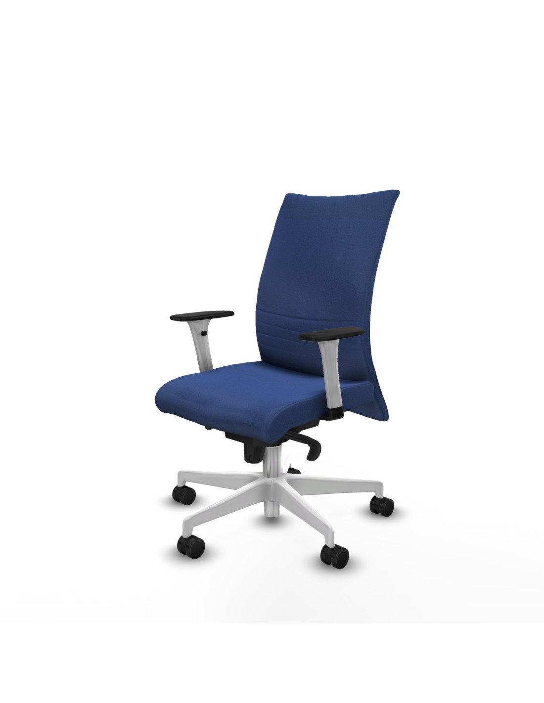 Piqueras y Crespo Albacete confidente sincro bali azul marino brazos 1D blancos base blanca ruedas 65 mm nailon