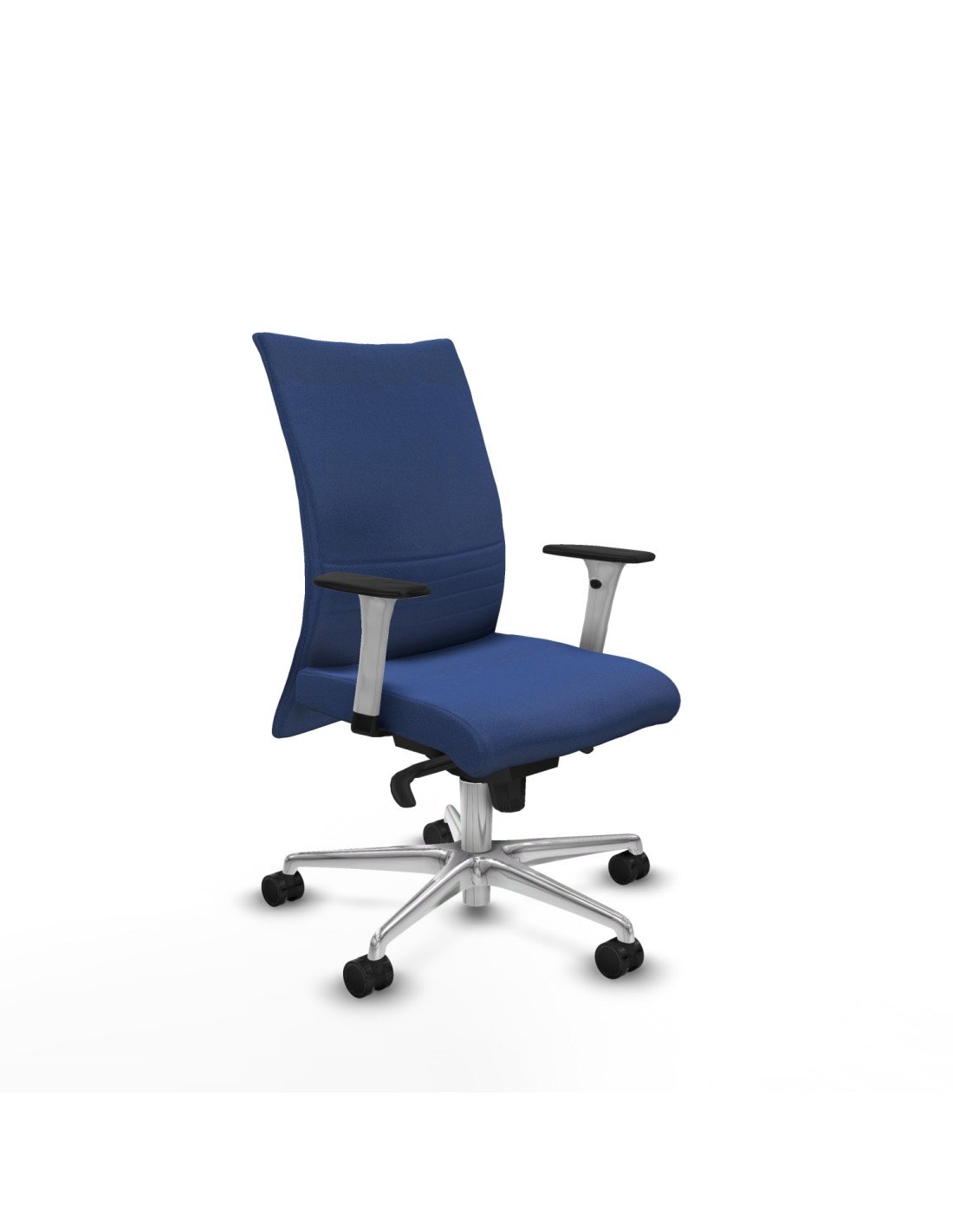 Piqueras y Crespo Albacete confidente sincro bali azul marino brazos 1D blancos base aluminio ruedas 65 mm nailon