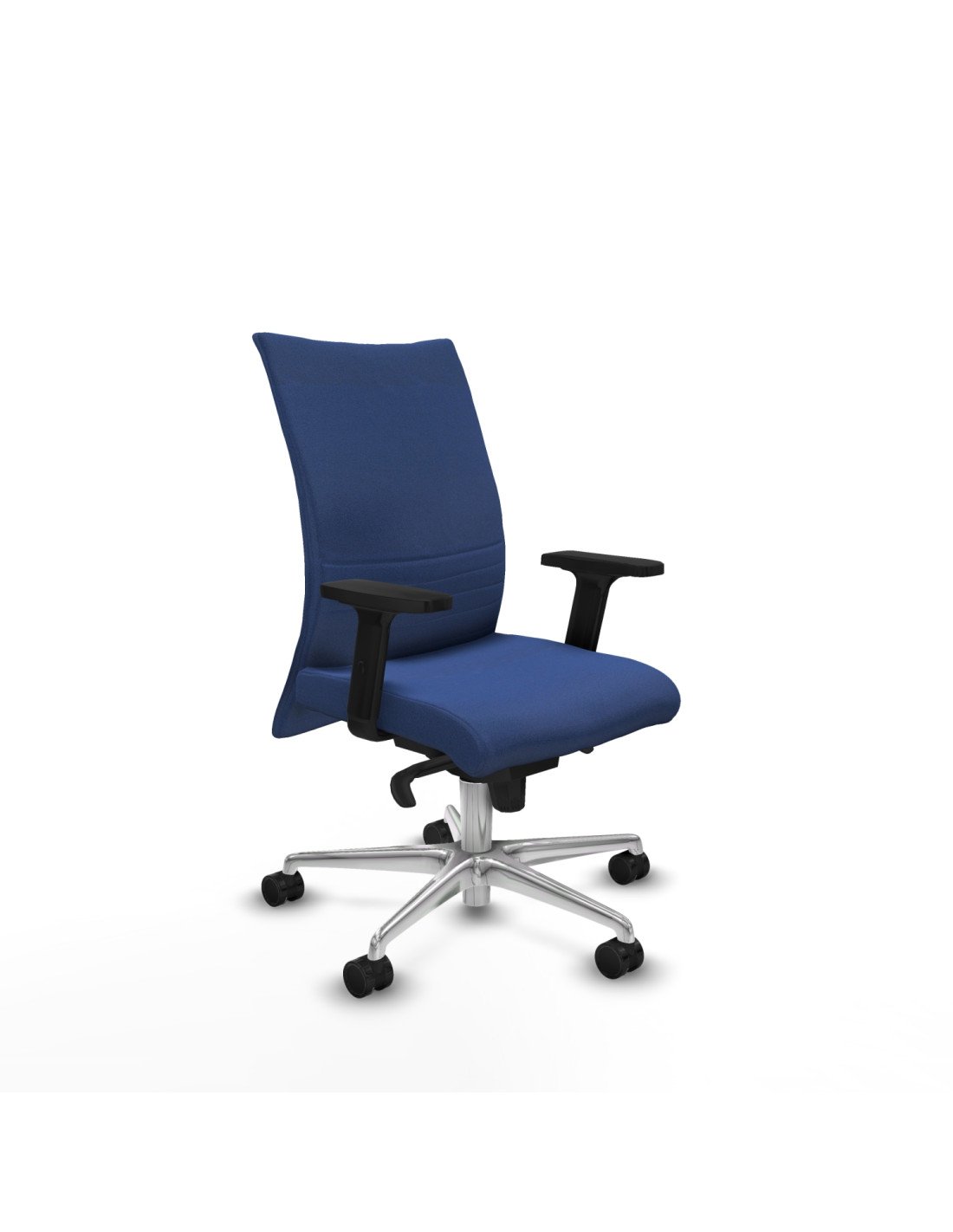 Piqueras y Crespo Albacete confidente sincro bali azul marino brazos 2D base aluminio ruedas 65 mm nailon