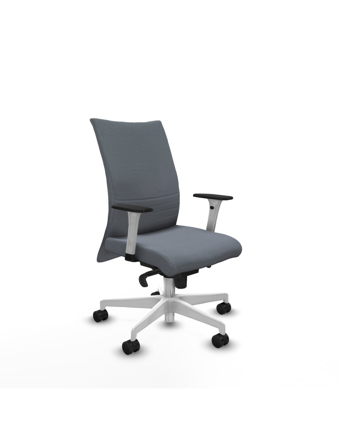 Piqueras y Crespo Albacete confidente sincro bali gris brazos 1D blancos base blanca ruedas 65 mm nailon