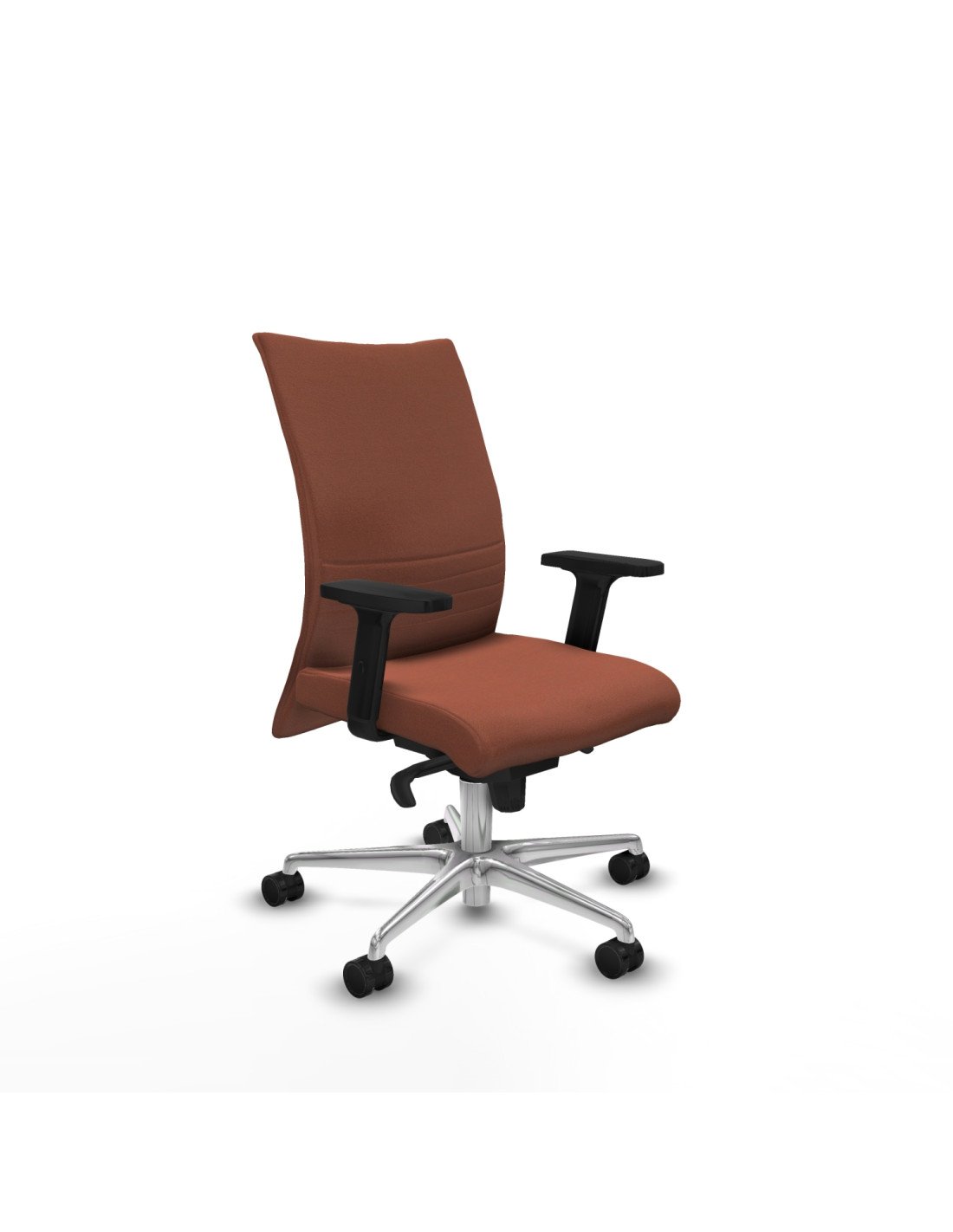 Piqueras y Crespo Albacete confidente sincro bali marr?n brazos 2D base aluminio ruedas 65 mm nailon