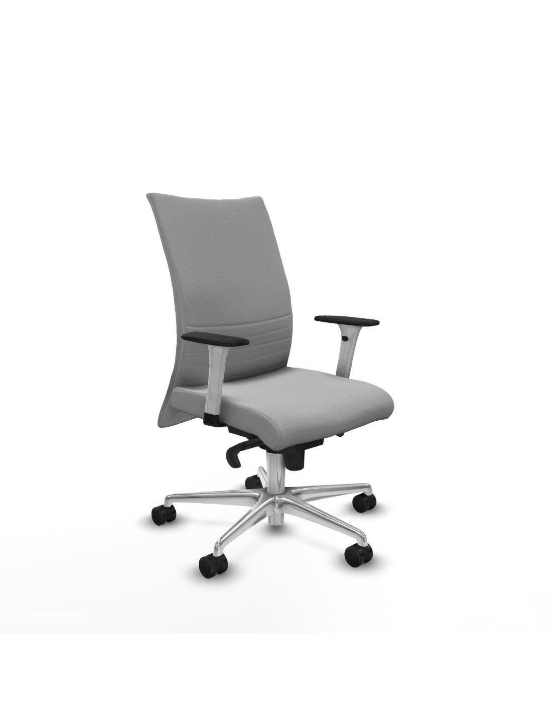 Piqueras y Crespo Albacete confidente sincro bali gris claro brazos 1D blancos base aluminio ruedas 65 mm nailon