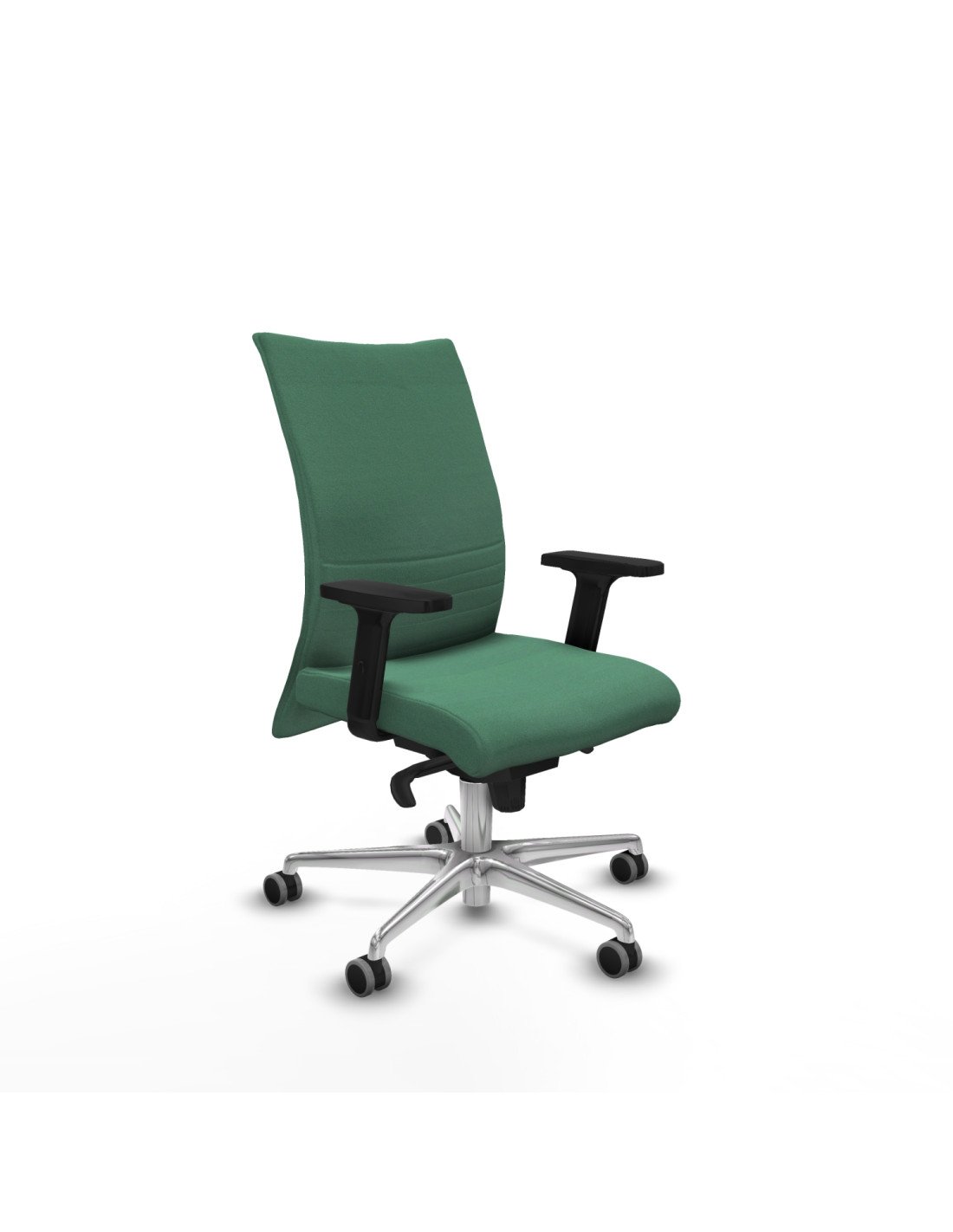 Piqueras y Crespo Albacete confidente sincro bali verde esmeralda brazos 2D base aluminio ruedas 65mm engomadas