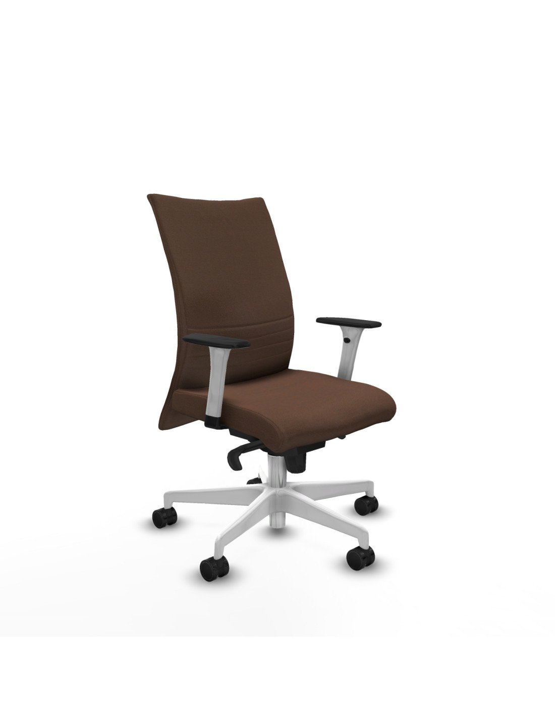 Piqueras y Crespo Albacete confidente sincro bali marr?n oscuro brazos 1D blancos base blanca ruedas 65 mm nailon