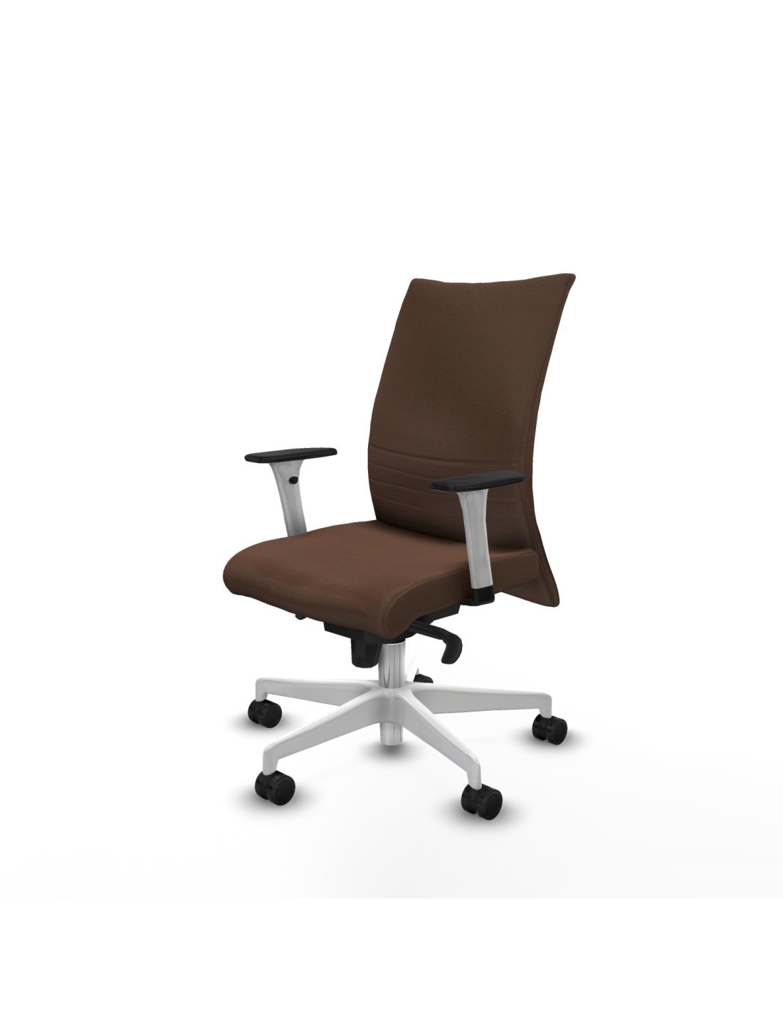 Piqueras y Crespo Albacete confidente sincro bali marr?n oscuro brazos 1D blancos base blanca ruedas 65 mm nailon