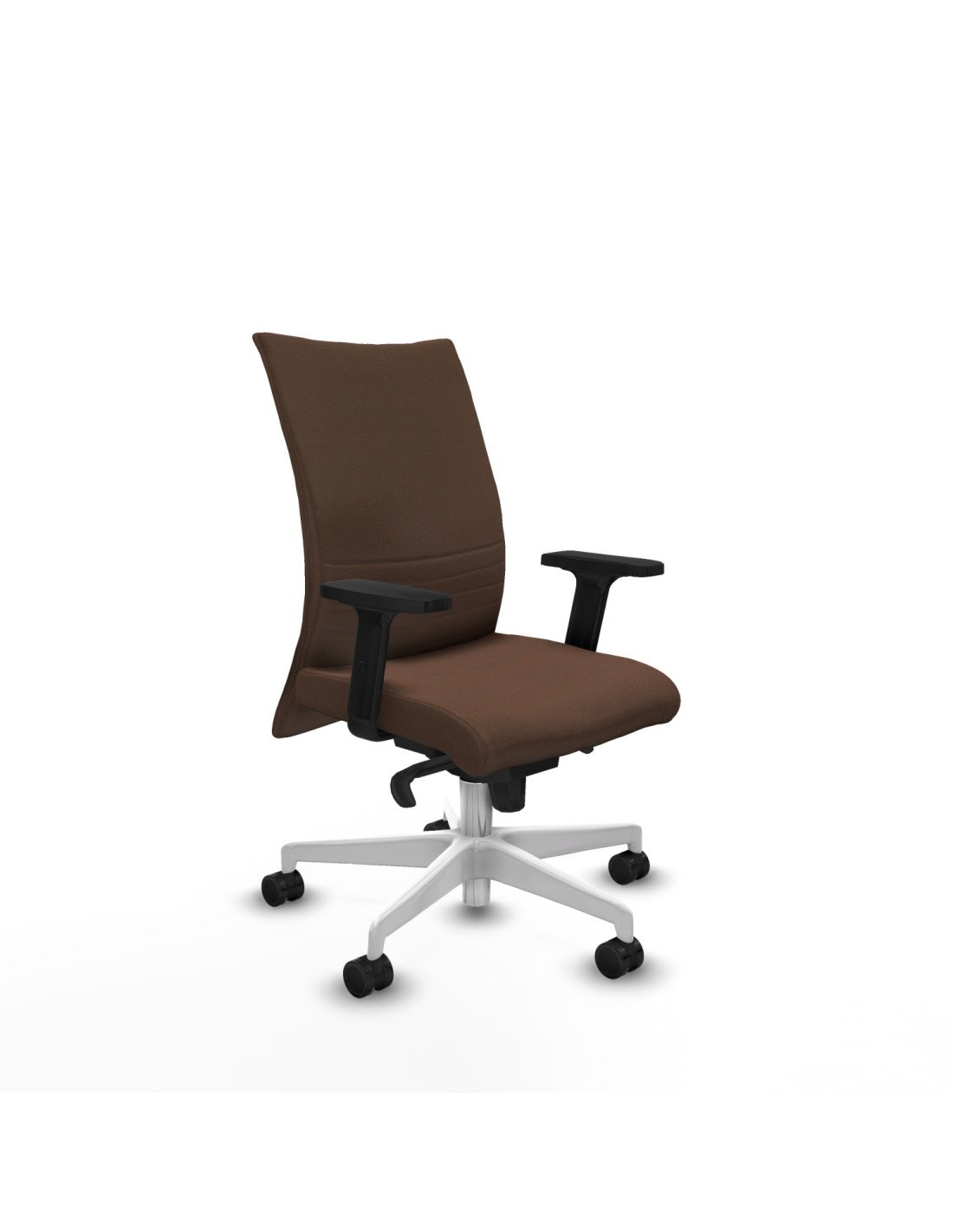 Piqueras y Crespo Albacete confidente sincro bali marr?n oscuro brazos 2D base blanca ruedas 65 mm nailon