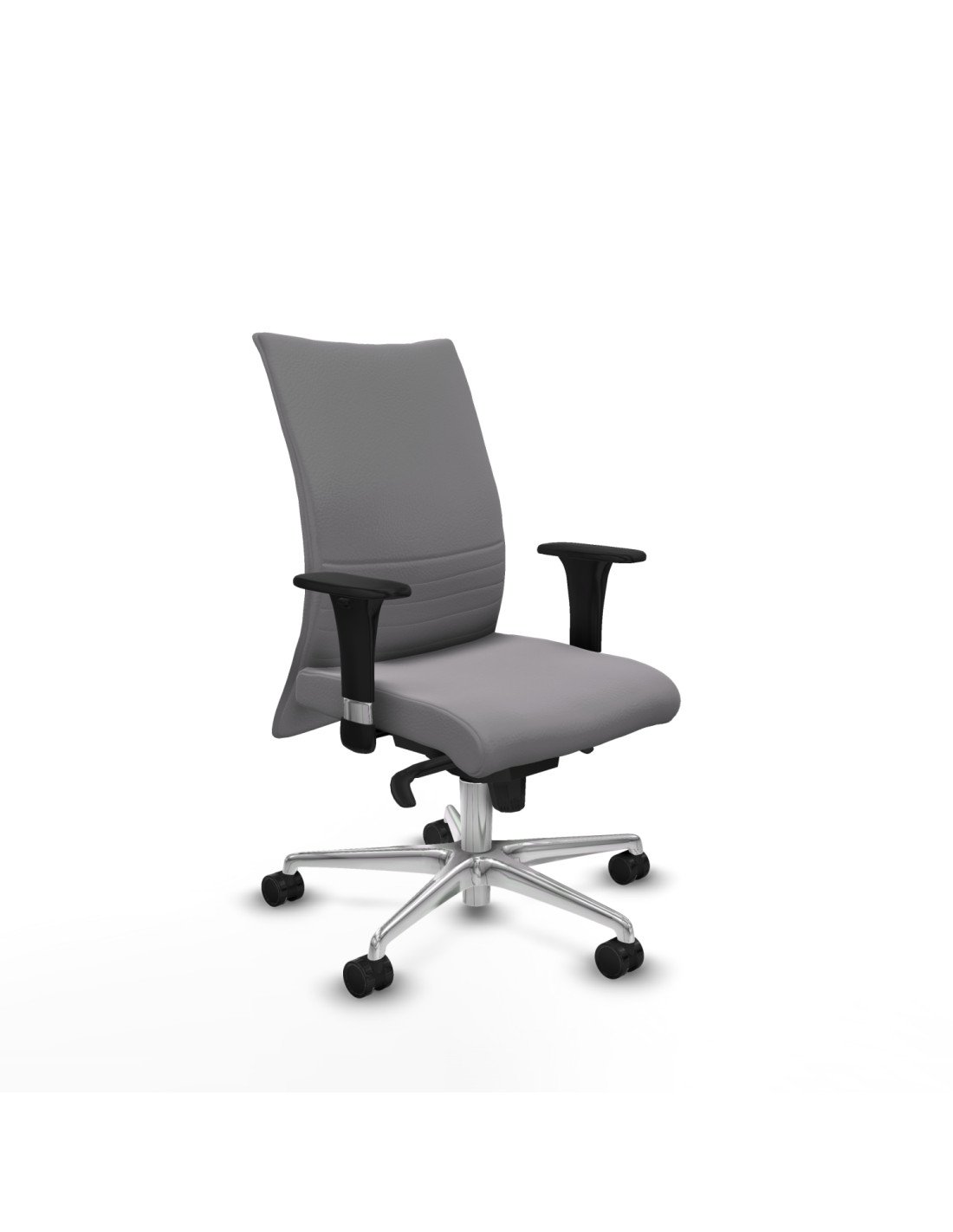 Piqueras y Crespo Albacete confidente sincro similpiel gris brazos 1D base aluminio ruedas 65 mm nailon