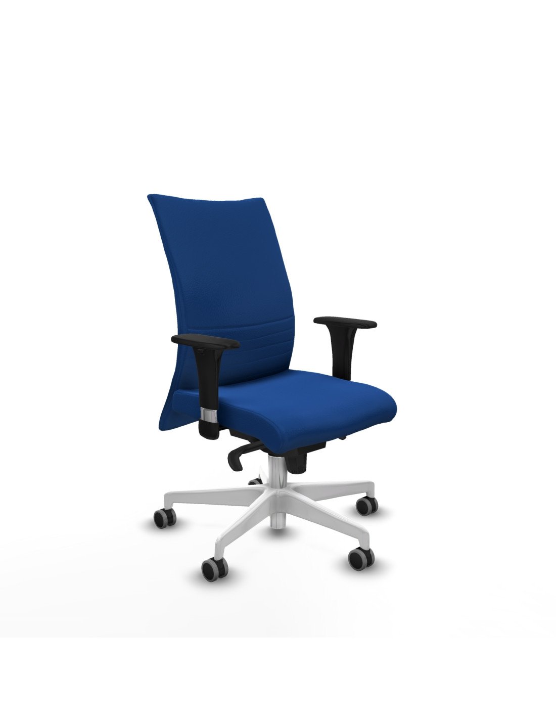 Piqueras y Crespo Albacete confidente sincro similpiel azul brazos 1D base blanca ruedas 65mm engomadas