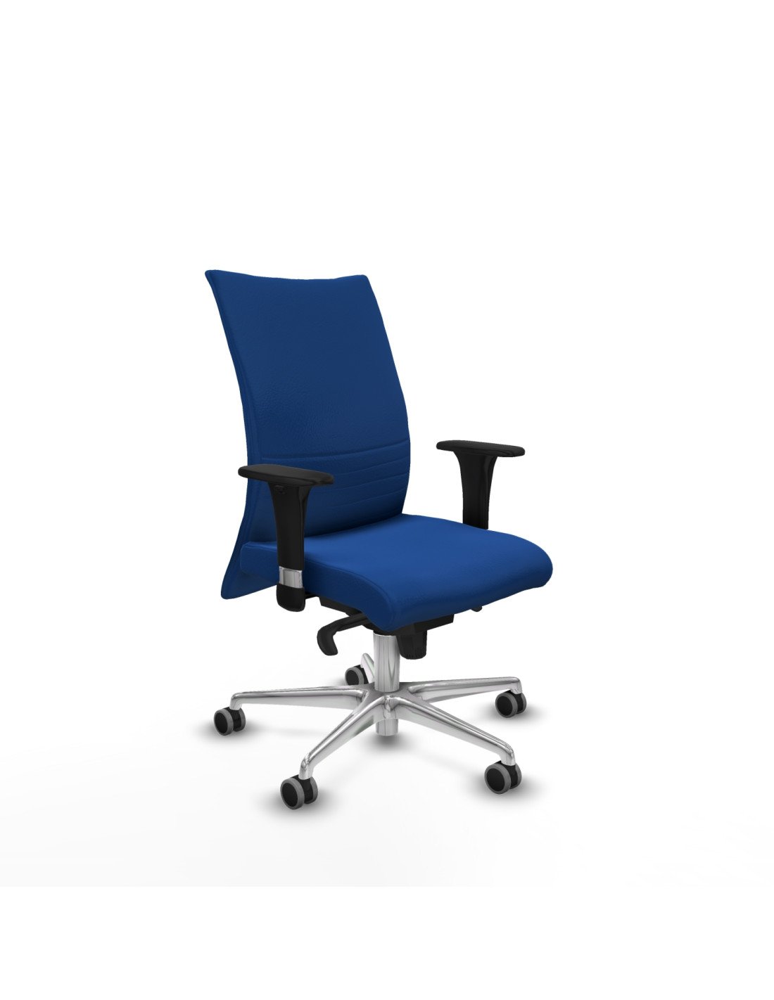 Piqueras y Crespo Albacete confidente sincro similpiel azul brazos 1D base aluminio ruedas 65mm engomadas