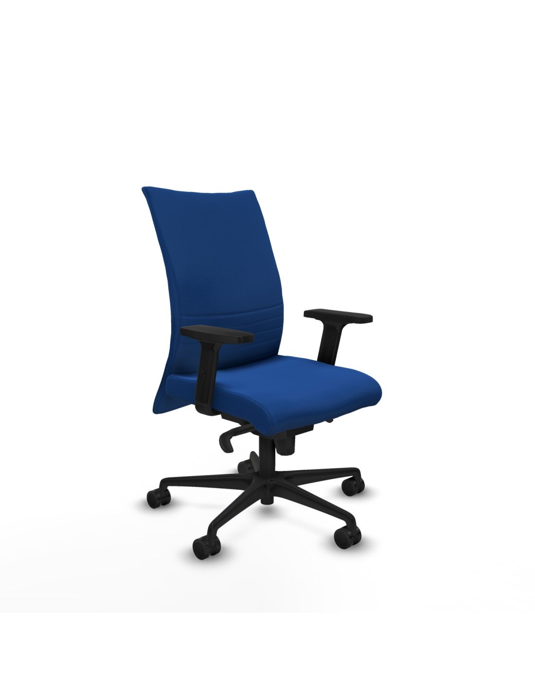 Piqueras y Crespo Albacete confidente sincro similpiel azul brazos 2D base nailon ruedas 65 mm nailon