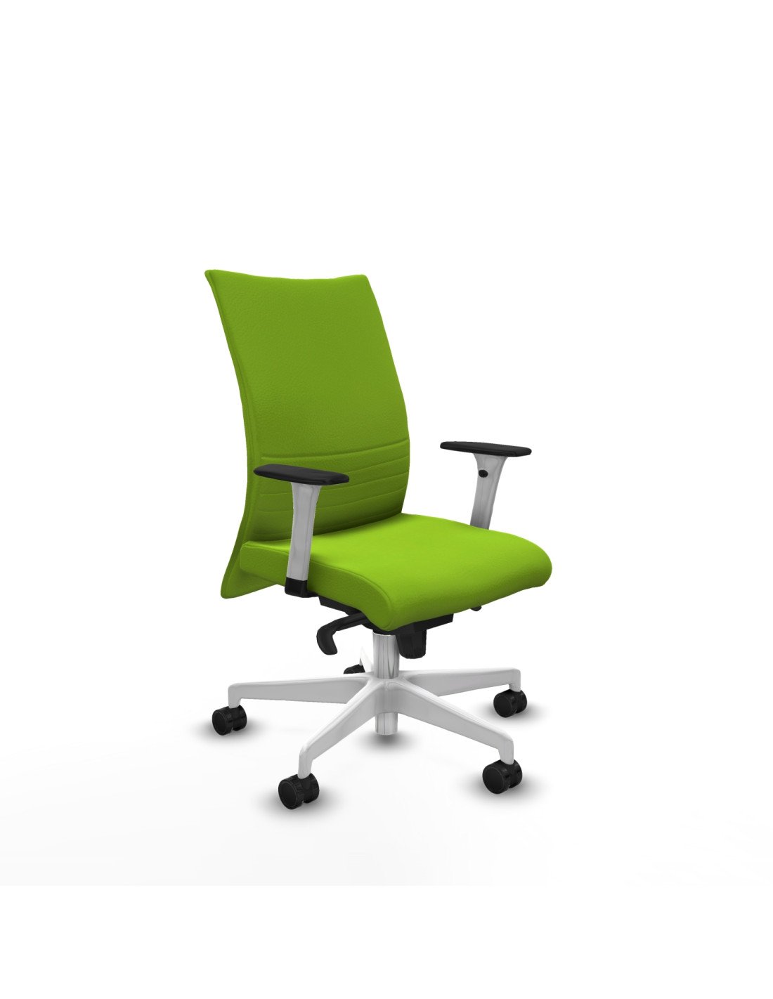 Piqueras y Crespo Albacete confidente sincro similpiel pistacho brazos 1D blancos base blanca ruedas 65 mm nailon