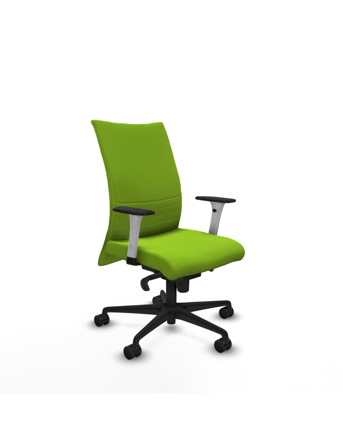 Piqueras y Crespo Albacete confidente sincro similpiel pistacho brazos 1D blancos base nailon ruedas 65 mm nailon