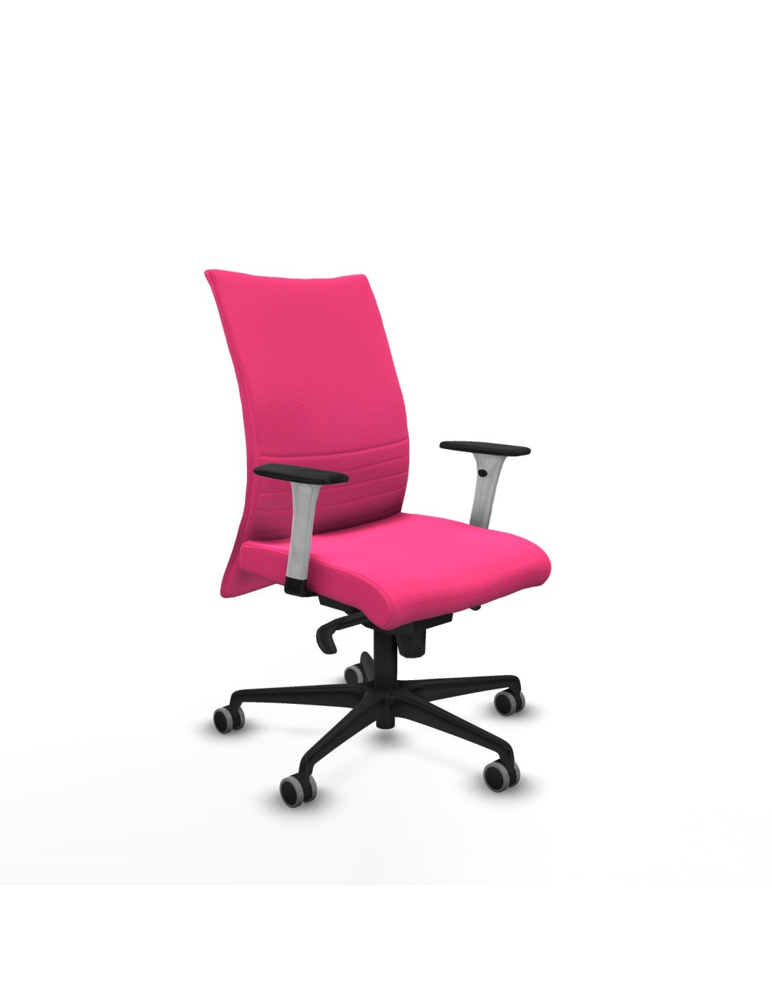 Piqueras y Crespo Albacete confidente sincro similpiel rosa brazos 1D blancos base nailon ruedas 65mm engomadas