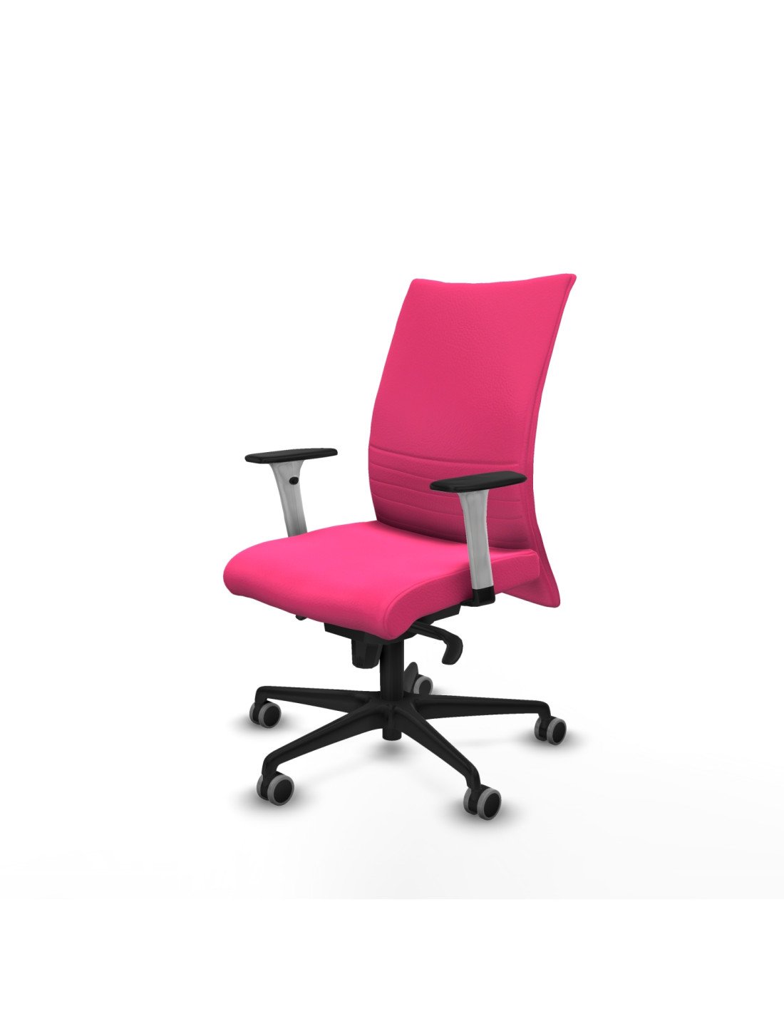 Piqueras y Crespo Albacete confidente sincro similpiel rosa brazos 1D blancos base nailon ruedas 65mm engomadas