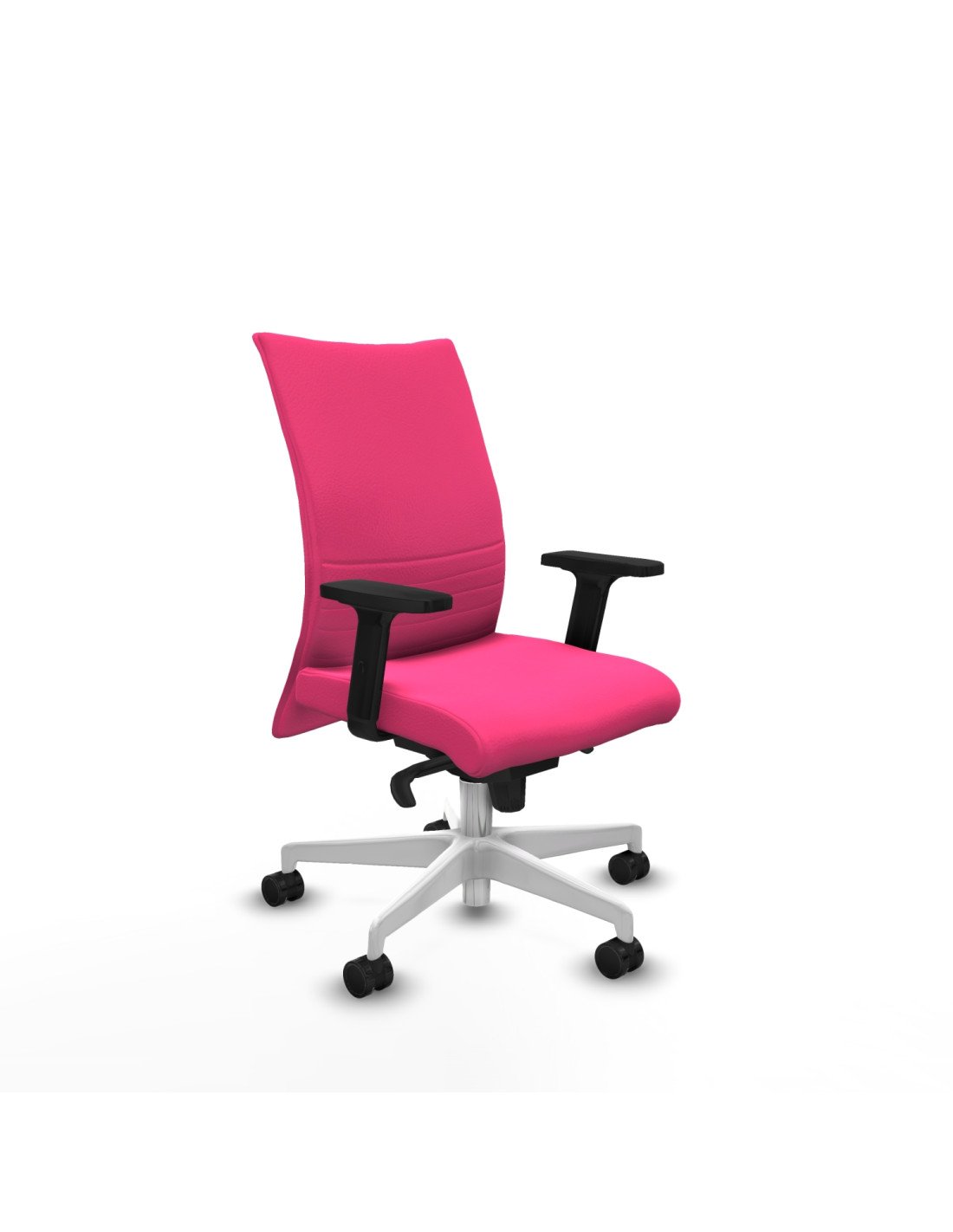 Piqueras y Crespo Albacete confidente sincro similpiel rosa brazos 2D base blanca ruedas 65 mm nailon