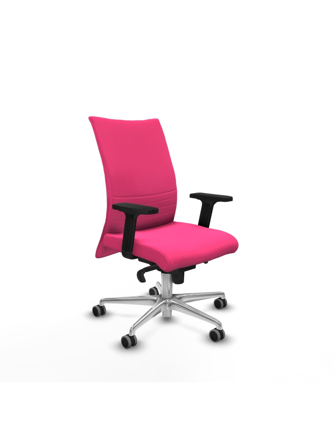 Piqueras y Crespo Albacete confidente sincro similpiel rosa brazos 2D base aluminio ruedas 65mm engomadas