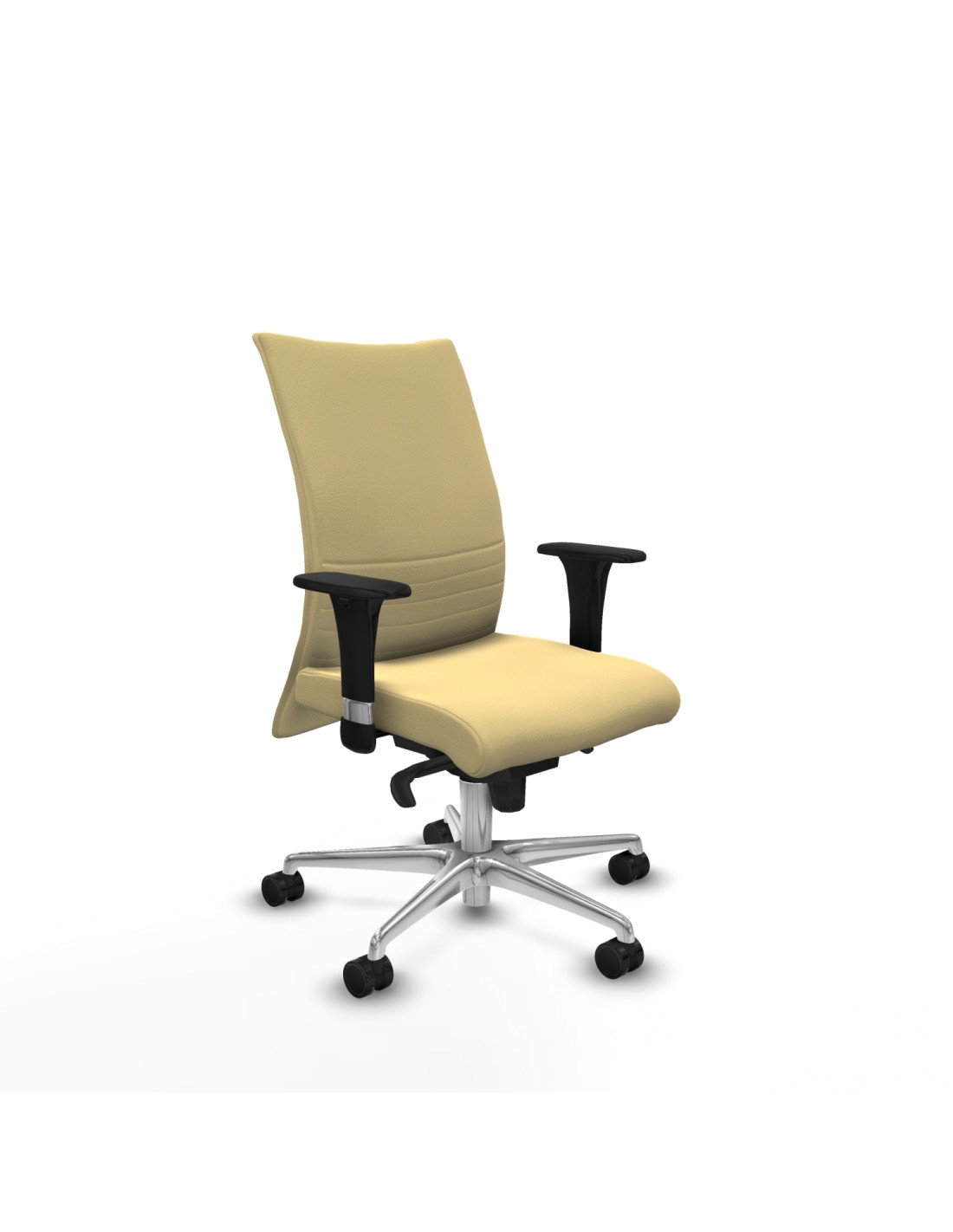 Piqueras y Crespo Albacete confidente sincro similpiel crema brazos 1D base aluminio ruedas 65 mm nailon