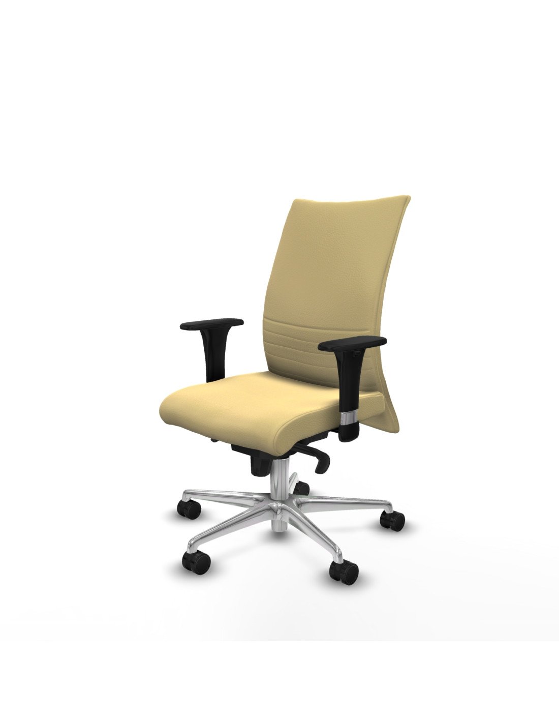 Piqueras y Crespo Albacete confidente sincro similpiel crema brazos 1D base aluminio ruedas 65 mm nailon