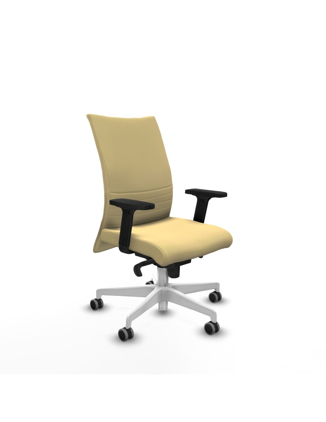 Piqueras y Crespo Albacete confidente sincro similpiel crema brazos 2D base blanca ruedas 65mm engomadas